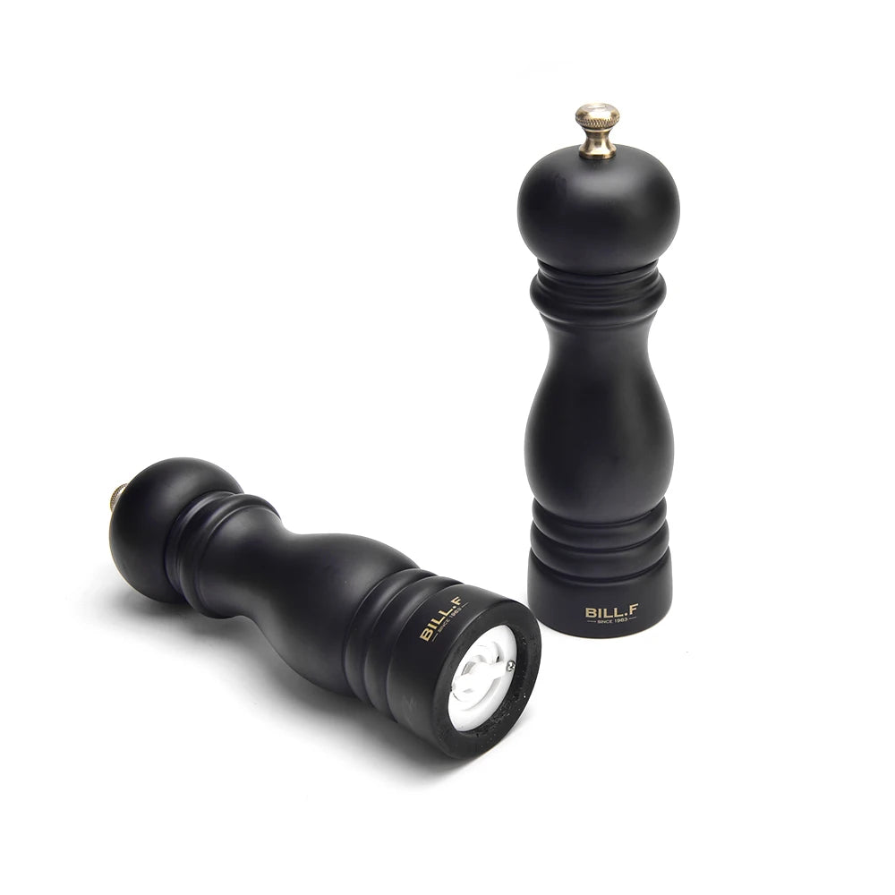 Set Da 2 Pezzi Macinapepe E Salino In Legno Con Rotore In Ceramica Regolabile Da 7 Pollici