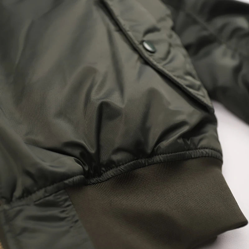 Giacca Bomber Da Uomo Invernale Con Patch Ricamato Bumble Bees Forza Aerea Pilota Calda E Imbottita