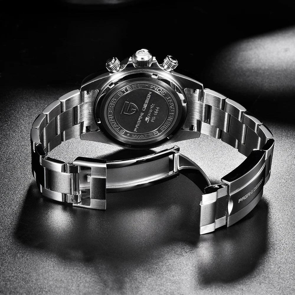 PAGANI DESIGN 2024 PD1644 Orologio Da Polso Uomo Quarzo Cronografo 100M Vetro Zaffiro Quadrante Meteorite