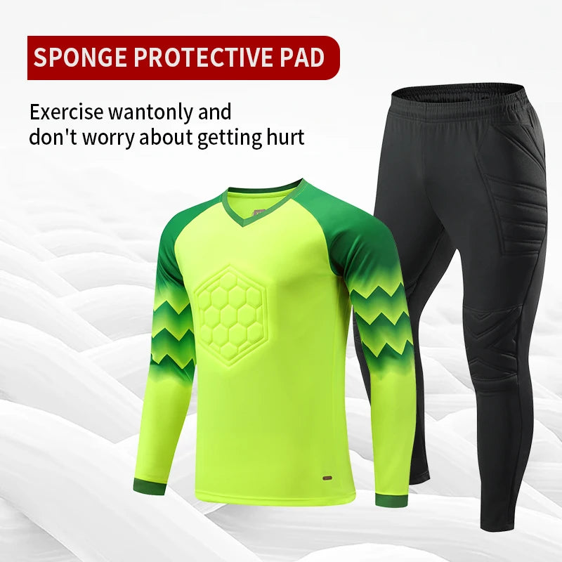 Nuova Uniforme Da Calcio Allenamento Uomo Portiere Maglia Da Calcio Per Bambini Set Pantaloni Protettivi In Poliestere