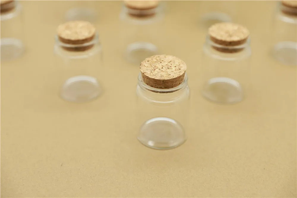 Set Di 6 Barattoli Di Vetro Da 60 Ml Con Tappo Per Conservazione Spezie Dolci Fiale E Caramelle