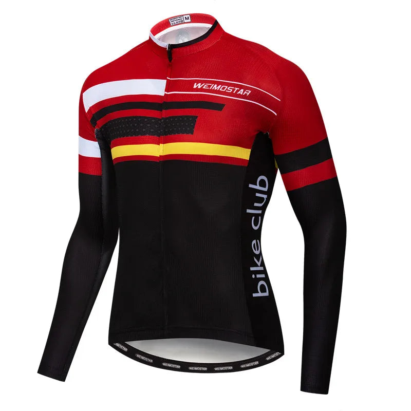 Weimostar Maglia Ciclismo Uomo Manica Lunga Autunno MTB Strada Traspirante Con Tasche Abbigliamento Per Bicicletta