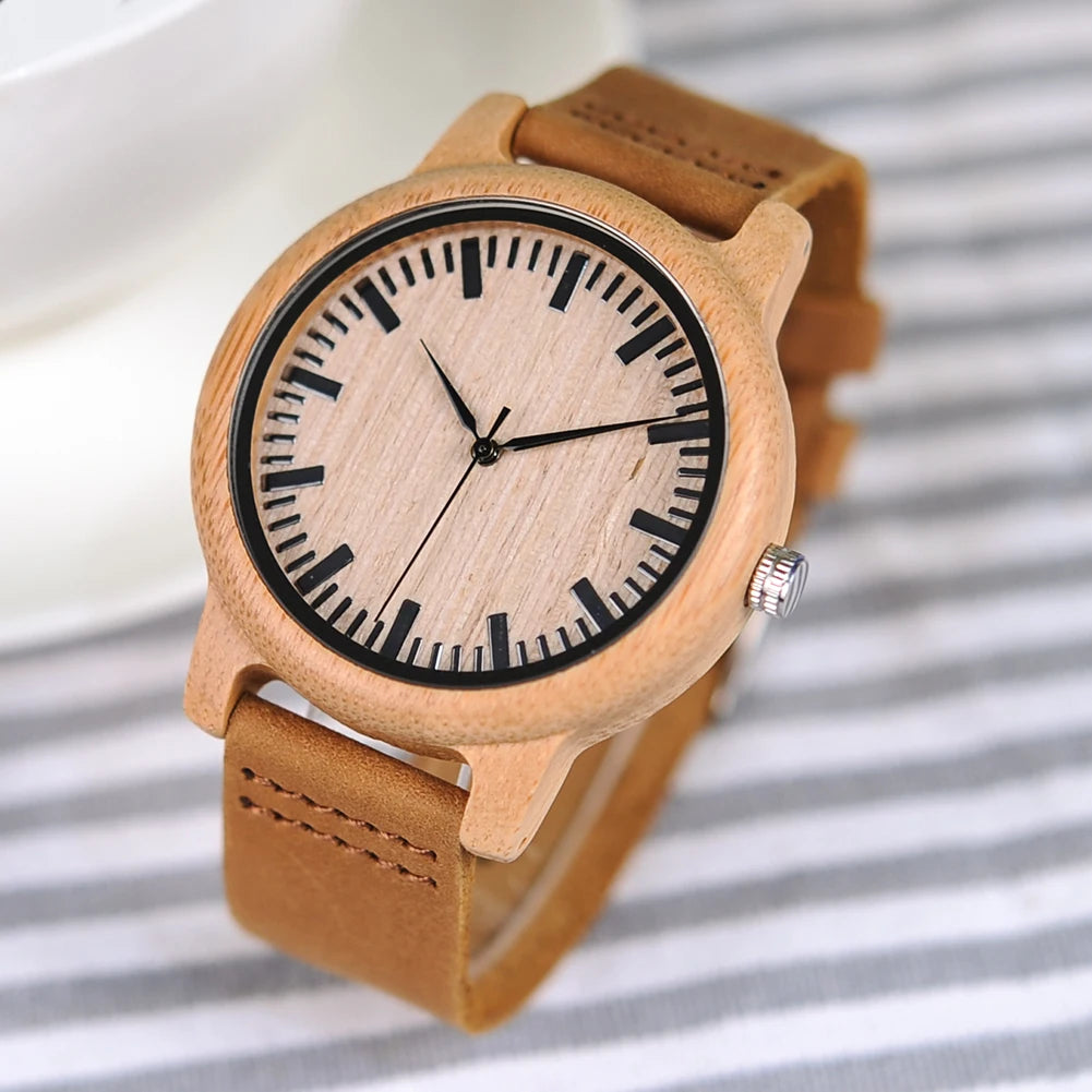 Orologio Da Polso In Legno Di Bambù Con Movimento Miyota E Logo Personalizzato OEM Design Brand Esclusivo