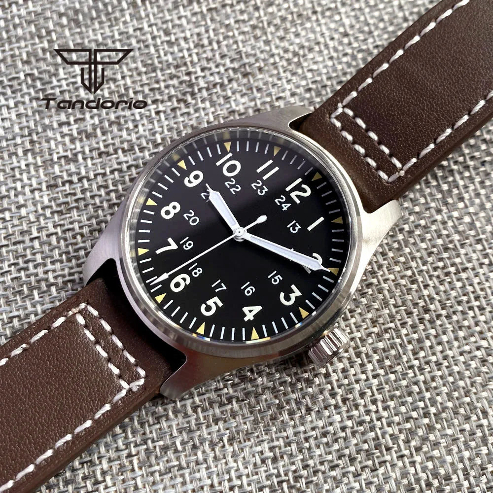 Orologio Diver Automatico Uomo Tandorio 39mm 20BAR Corona a Vite Vetro Zaffiro AR Lume Verde