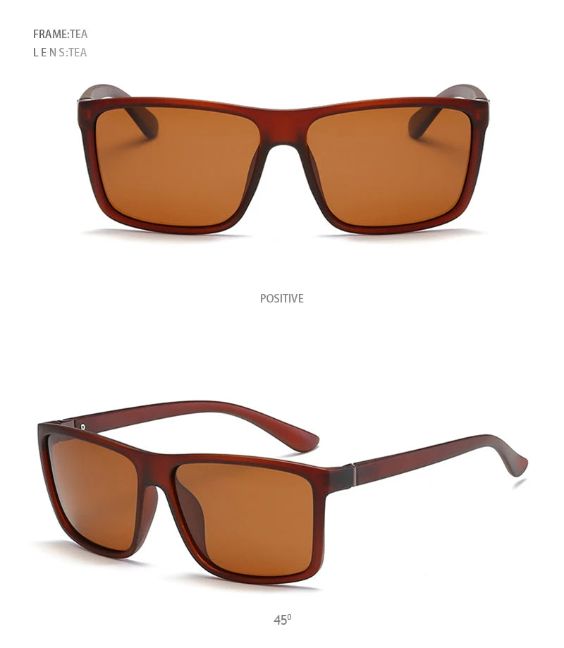 Occhiali Da Sole Polarizzati Quadrati Neri Classici Da Uomo Blu A Specchio Moda Unisex Vintage UV400