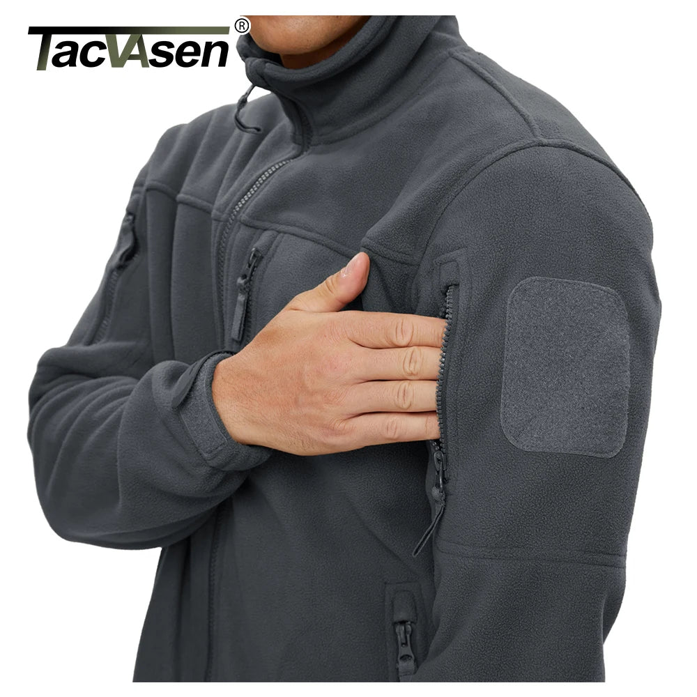 Tacvasen Giacca Invernale In Pile Da Uomo Con Zip Tasche Frontali Calda Per Lavoro Escursionismo