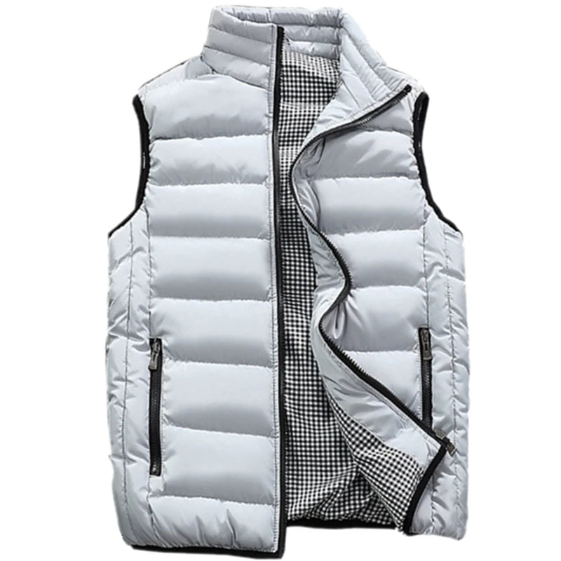Gilet Da Uomo Imbottito In Cotone Con Colletto Mandarino Senza Maniche Moda Invernale Abbigliamento Casual Grande Taglia