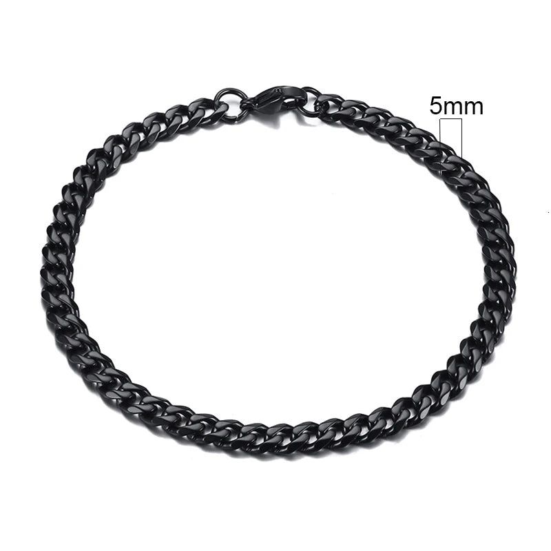 Bracciale Uomo Miami Curb Catena Grossa 3 A 11 Mm In Acciaio Inossidabile Cinturino Cubano Punk Classico