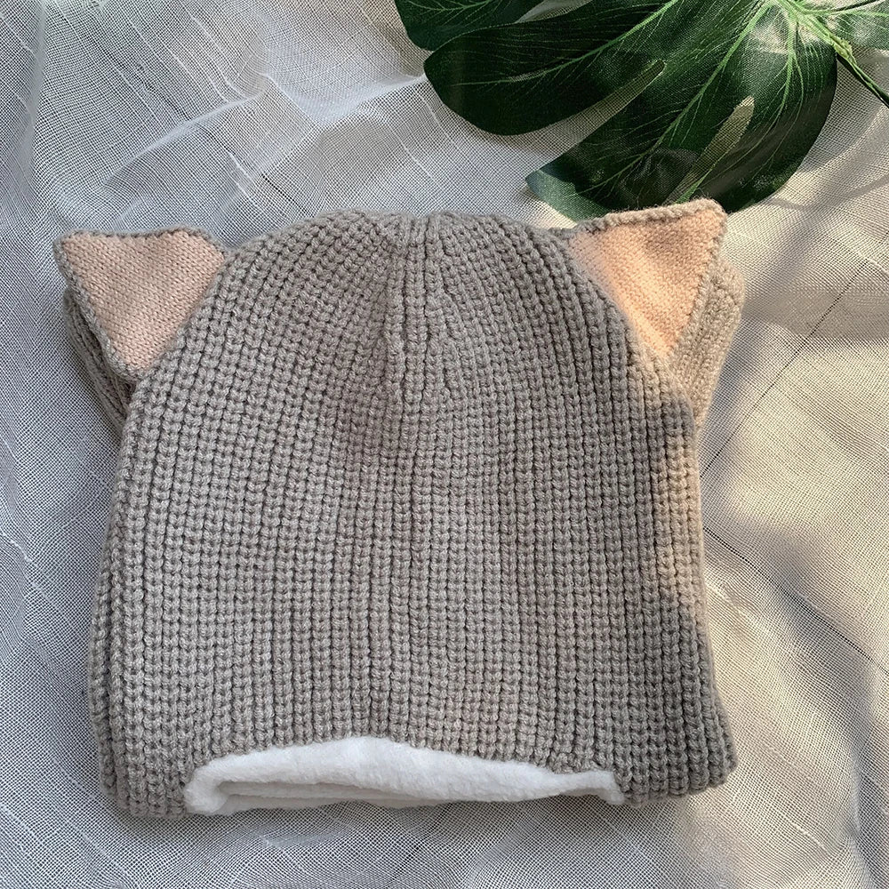 Cappellino Passamontagna Invernale Per Neonati E Bambini Con Fodera In Pile E Orecchie Da Gatto HT073
