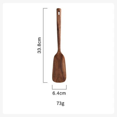 Set Da 5 Pezzi Di Spatole Scanalate In Teak Naturale Per Mescolare Utensili Da Cucina In Legno Resistente Al Calore