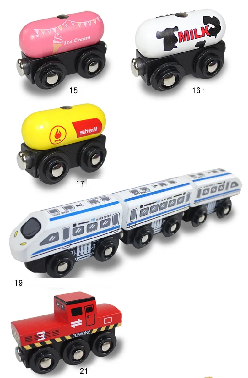 Treno Magnetico in Legno per Bambini Locomotiva con Binari Giochi Educativi Regalo di Compleanno