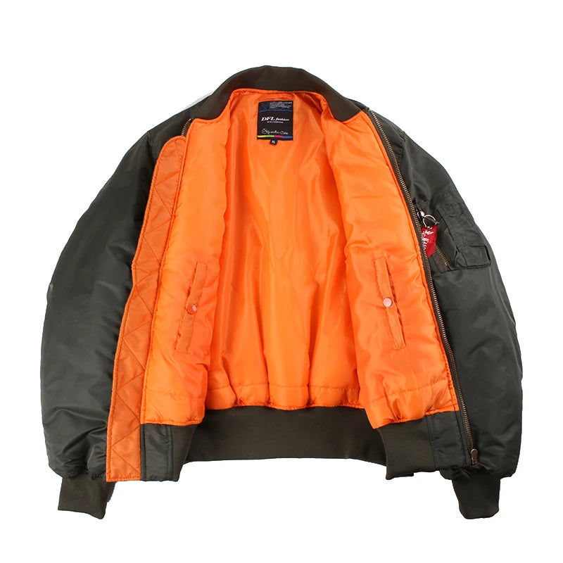 Giacca Bomber Da Uomo Invernale Con Patch Ricamato Bumble Bees Forza Aerea Pilota Calda E Imbottita