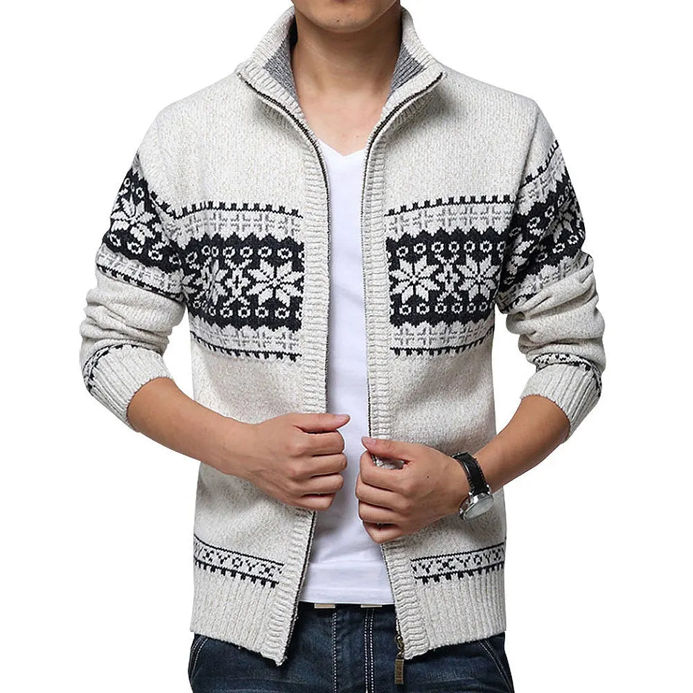 Nuovo Maglione Da Uomo Autunno Inverno In Lana Con Collo Mandarino Tinta Unita Cardigan Lavorato A Maglia Spesso Casual