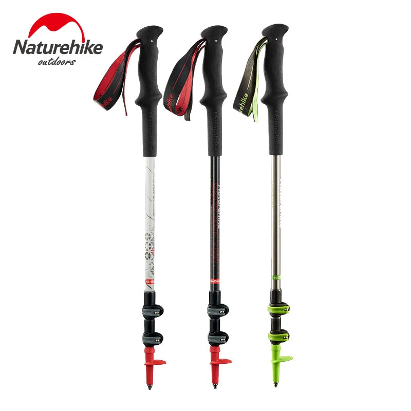 Naturehike Bastoni Trekking Ultraleggeri Pieghevoli 66 135 Cm Alpenstock Campeggio Outdoor
