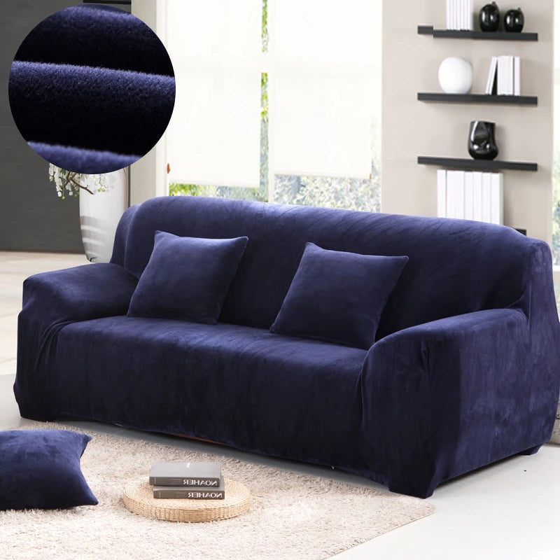 Copridivano In Tessuto Peluche Grigio Solido Protezione Mobili Antipolvere Antiscivolo Spesso In Velluto