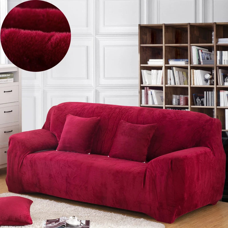 Copridivano In Tessuto Peluche Grigio Solido Protezione Mobili Antipolvere Antiscivolo Spesso In Velluto