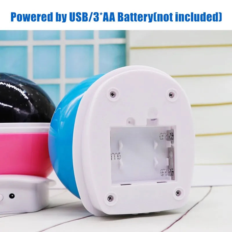 Lampada Proiettore Notte Rotante Cielo Stellato LED USB Batteria Per Bambini Unicorno Romantico