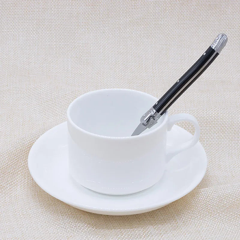 Set Da 6 Cucchiaini Da Caffè In Acciaio Inox Con Manico Arcobaleno ABS Laguiole Per Gelato E Dolci Stoviglie Colorate