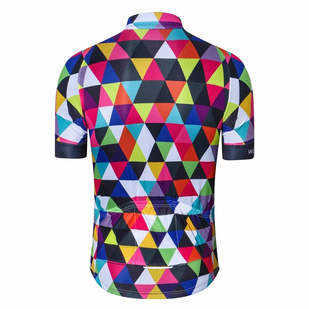 Maglia Da Ciclismo Uomo Manica Corta Traspirante Con Tasche Anti Sudore Asciugatura Rapida Bianco Pro Road MTB