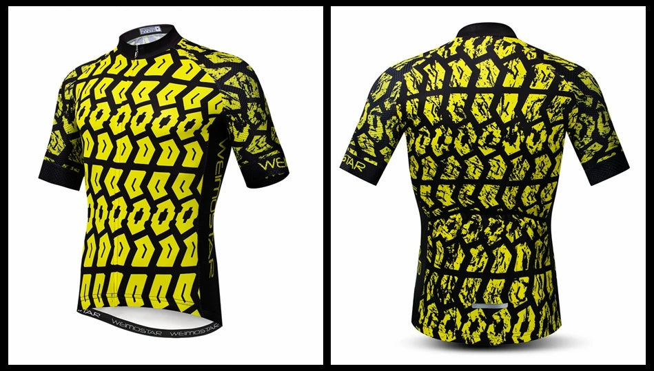 Weimostar Top Verde Maglia da Ciclismo Uomo con Design Divertente Cookie Traspirante Tasche