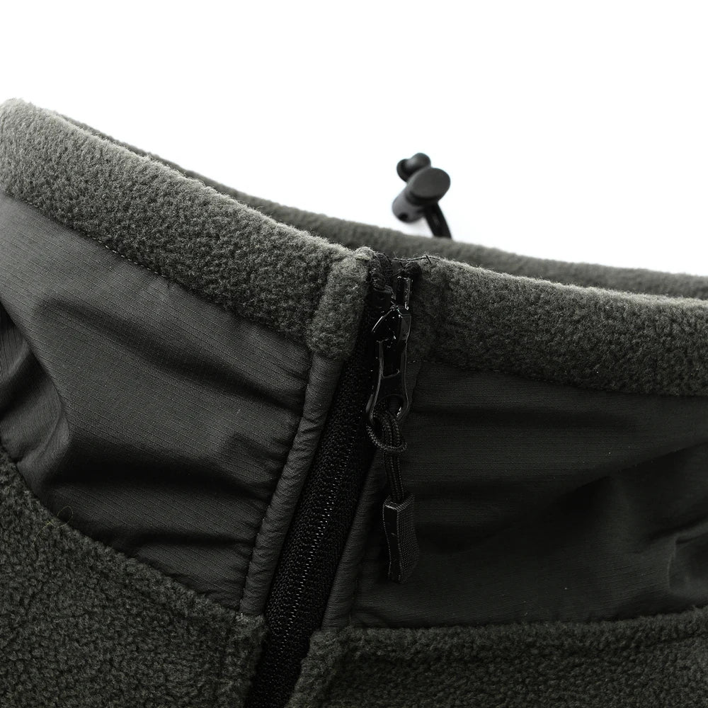 Mege Abbigliamento Uomo Giacca In Pile Patchwork Militare Tasche Multiple Polartec Caldo