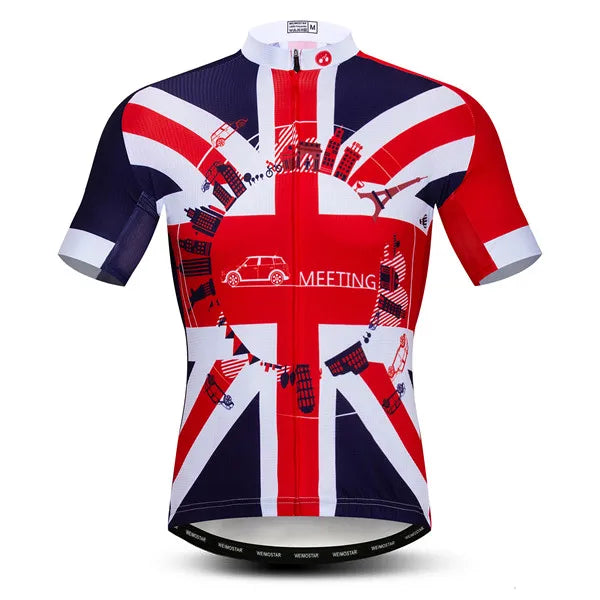 Maglia Da Ciclismo Da Uomo Mountain Bike Manica Corta Pro MTB Team Road Tops Canada Francia Russia Teschio Rosso