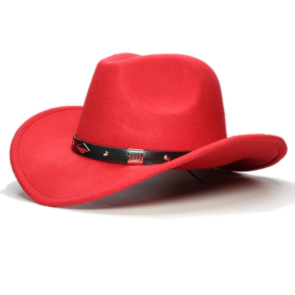 Cappello Coordinato In Feltro In Genitore Figlio Unisex Con Tesa Larga Geometria Retrò Cappello Da Cowboy Western