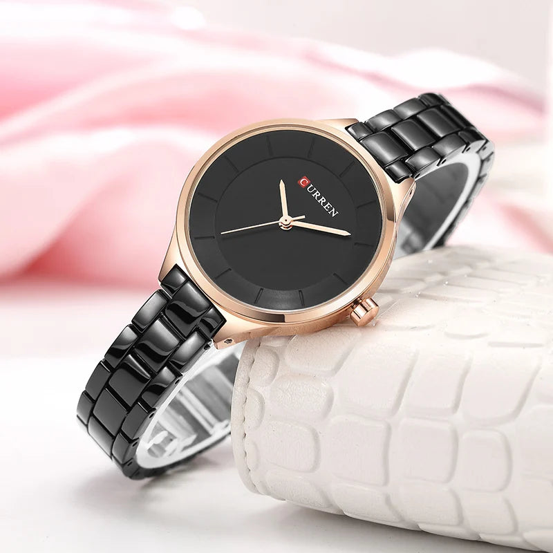 Curren Orologio Da Polso Donna Lusso Quarzo 34mm Impermeabile Braccialetto Fashion Design Ginevra Elegante