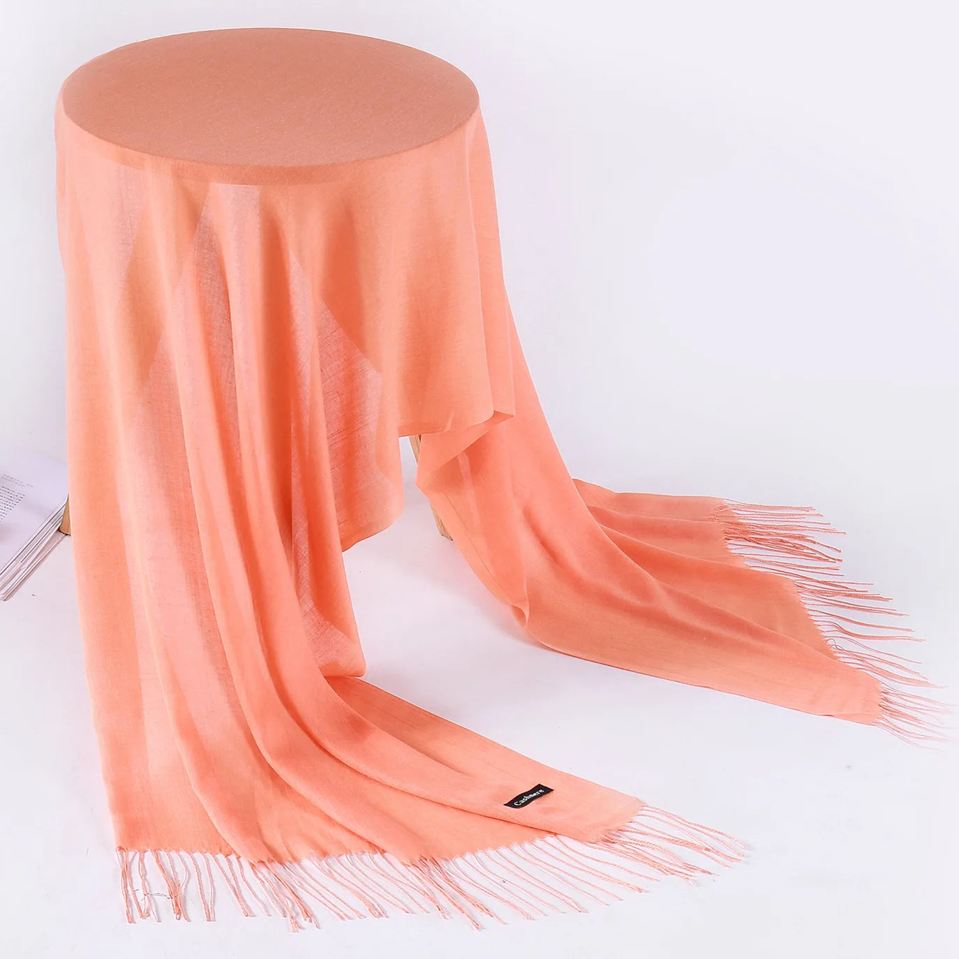 Sciarpa di Pashmina da Donna Morbida Cashmere Foulard Viaggio Ufficio Inverno Caldo Hijab Solido Avvolge Bandana