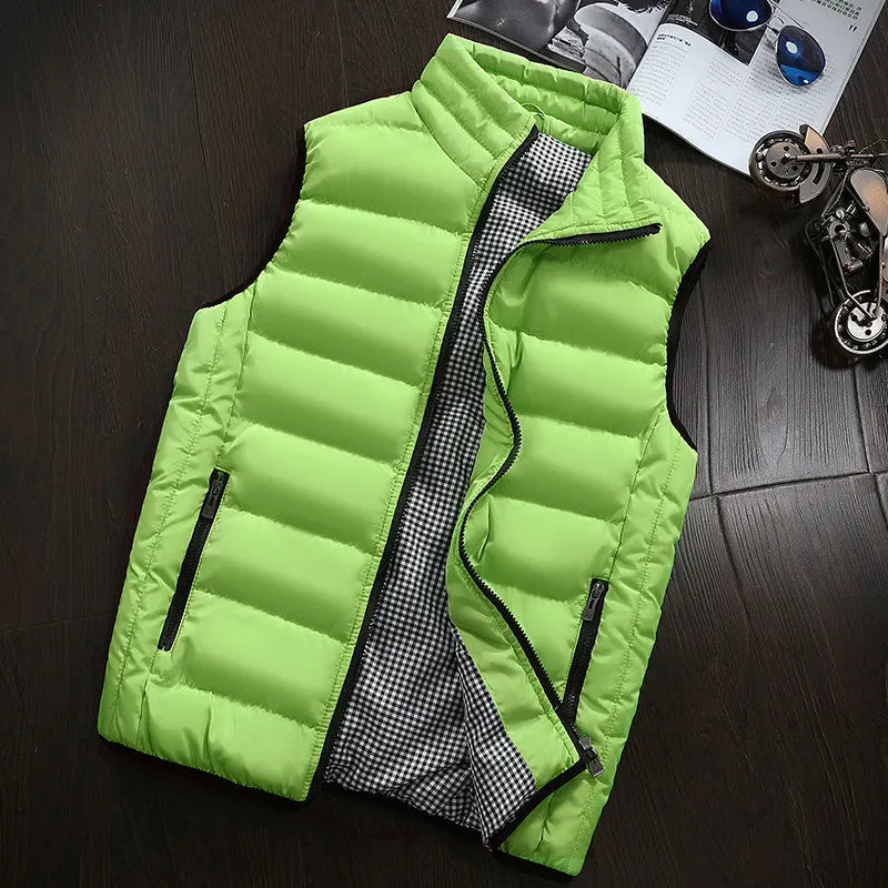 Gilet Da Uomo Imbottito In Cotone Con Colletto Mandarino Senza Maniche Moda Invernale Abbigliamento Casual Grande Taglia