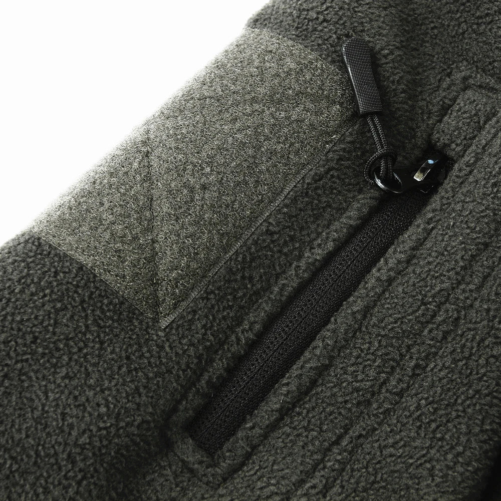 Mege Abbigliamento Uomo Giacca In Pile Patchwork Militare Tasche Multiple Polartec Caldo