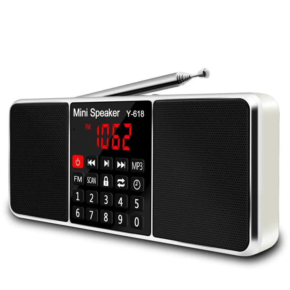 Lefon Ricevitore Radio FM Digitale Portatile Con Altoparlante Lettore MP3 USB Scheda TF Display LED Spegnimento Dell Ora