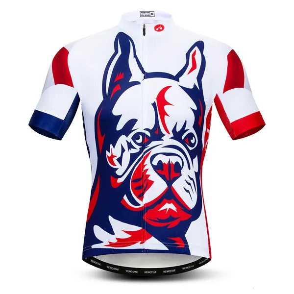 Maglia Da Ciclismo Da Uomo Mountain Bike Manica Corta Pro MTB Team Road Tops Canada Francia Russia Teschio Rosso