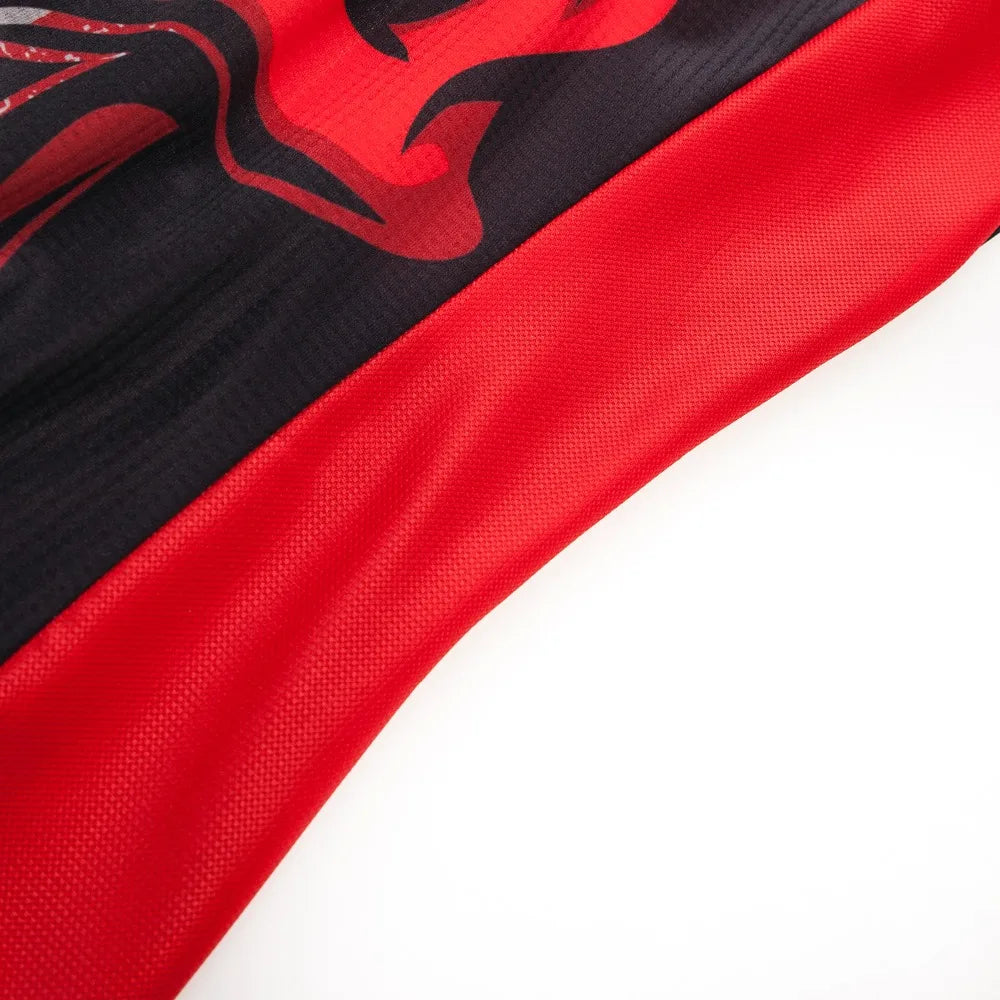 Maglia Da Ciclismo Da Uomo Mountain Bike Manica Corta Pro MTB Team Road Tops Canada Francia Russia Teschio Rosso