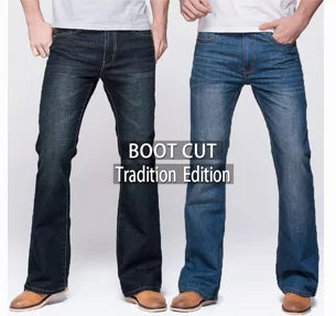 Jeans Da Uomo Con Taglio A Stivale Slim Fit Blu Neri Elasticizzati Denim Classici Firmati