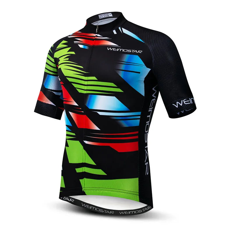 Weimostar Top Verde Maglia da Ciclismo Uomo con Design Divertente Cookie Traspirante Tasche