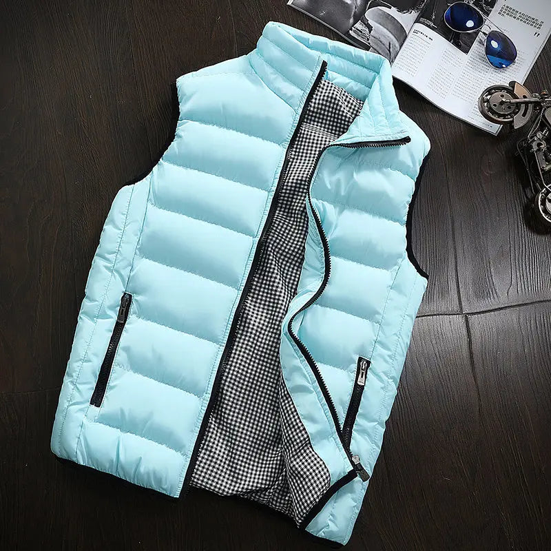 Gilet Da Uomo Imbottito In Cotone Con Colletto Mandarino Senza Maniche Moda Invernale Abbigliamento Casual Grande Taglia