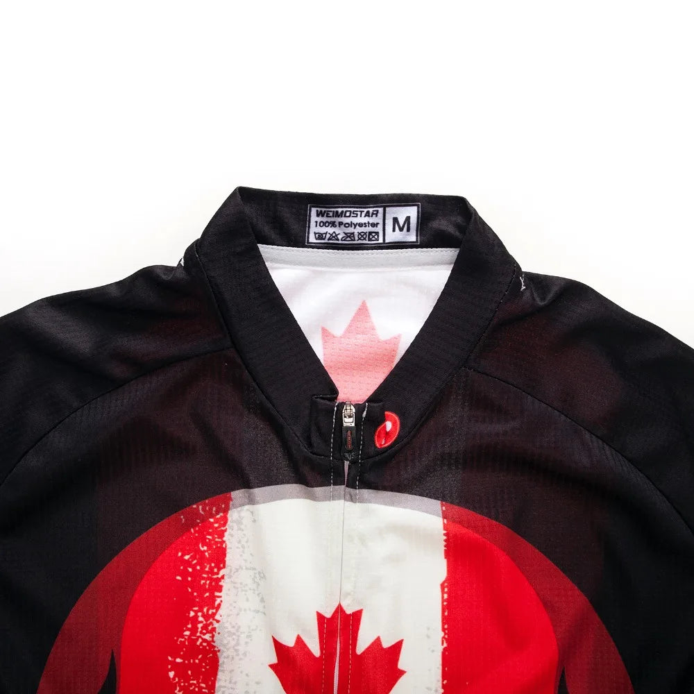 Maglia Da Ciclismo Da Uomo Mountain Bike Manica Corta Pro MTB Team Road Tops Canada Francia Russia Teschio Rosso