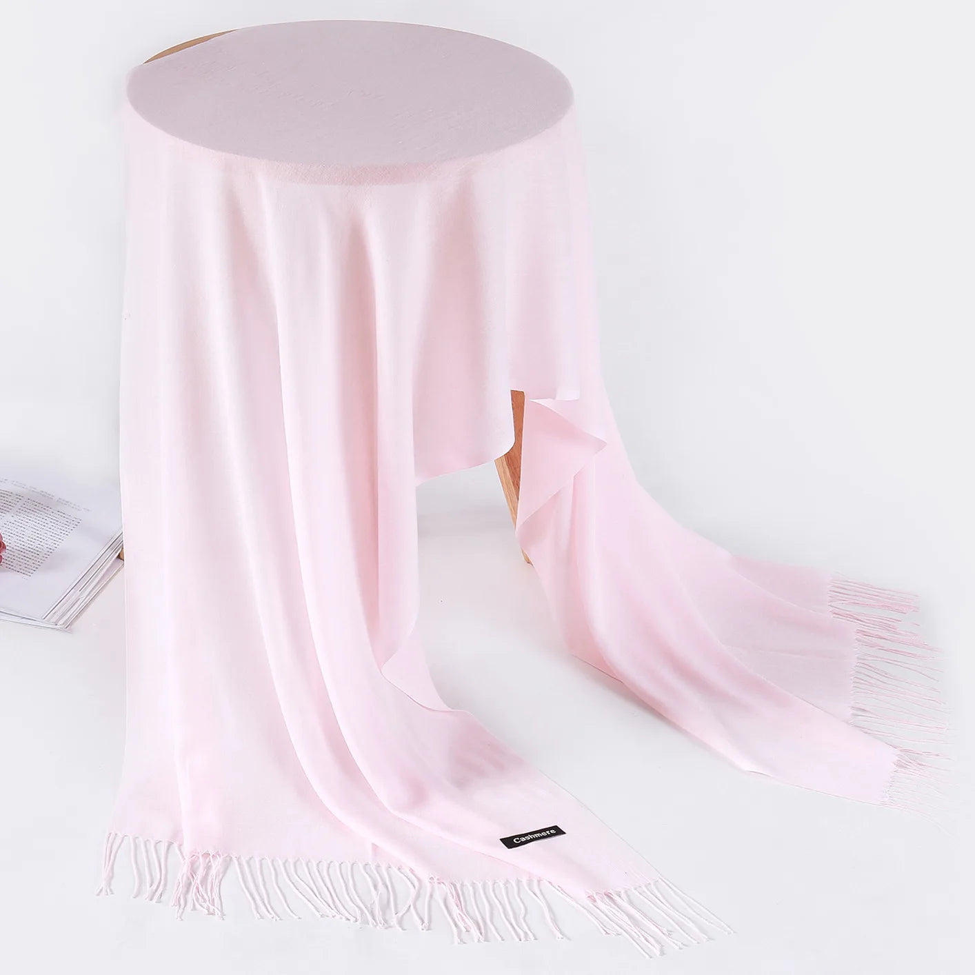 Sciarpa di Pashmina da Donna Morbida Cashmere Foulard Viaggio Ufficio Inverno Caldo Hijab Solido Avvolge Bandana