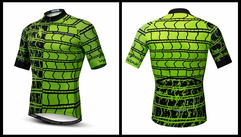 Weimostar Top Verde Maglia da Ciclismo Uomo con Design Divertente Cookie Traspirante Tasche