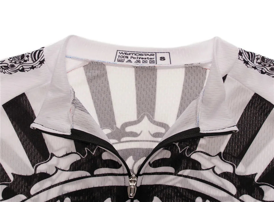 Maglia Ciclismo Weimostar Skull Uomo Estiva Traspirante MTB Strada Anti UV Con Tasche Riflettenti