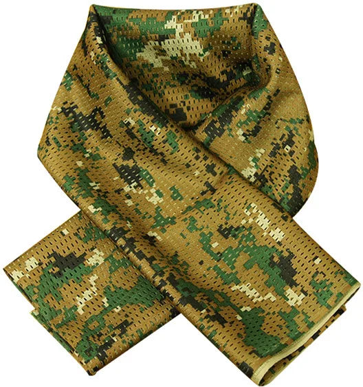 Sciarpa Mimetica Militare Tattica Airsoft Multifunzionale Mesh Traspirante Wrap Mask Shemagh Veil Unisex