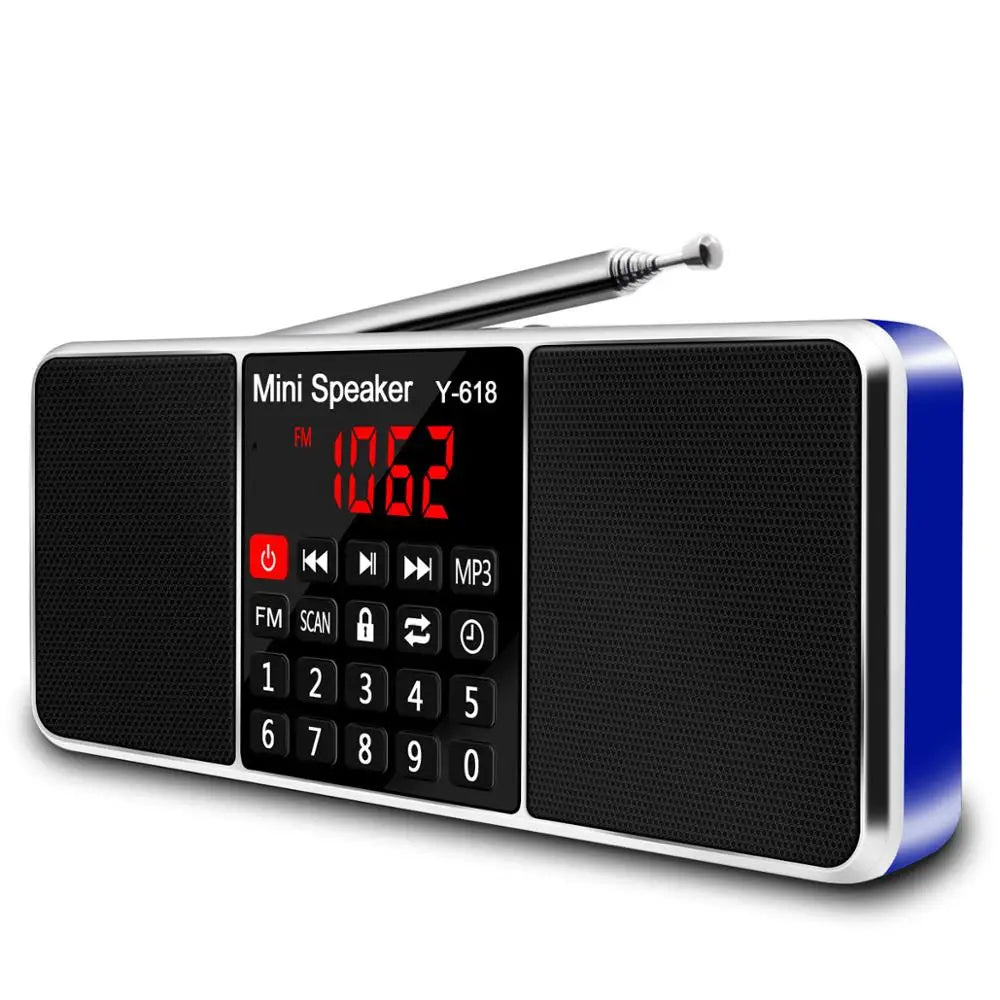 Lefon Ricevitore Radio FM Digitale Portatile Con Altoparlante Lettore MP3 USB Scheda TF Display LED Spegnimento Dell Ora