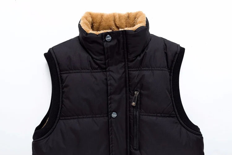 Gilet Termico Da Uomo In Pile Caldo Autunno Inverno Senza Maniche Antivento Nero Blu Scuro 7XL