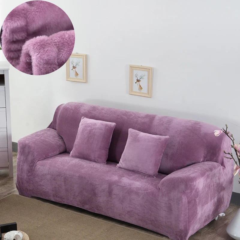 Copridivano In Tessuto Peluche Grigio Solido Protezione Mobili Antipolvere Antiscivolo Spesso In Velluto