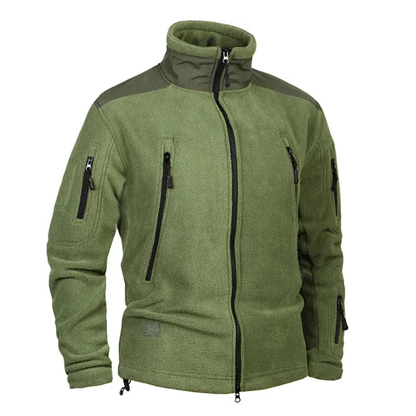 Mege Abbigliamento Uomo Giacca In Pile Patchwork Militare Tasche Multiple Polartec Caldo