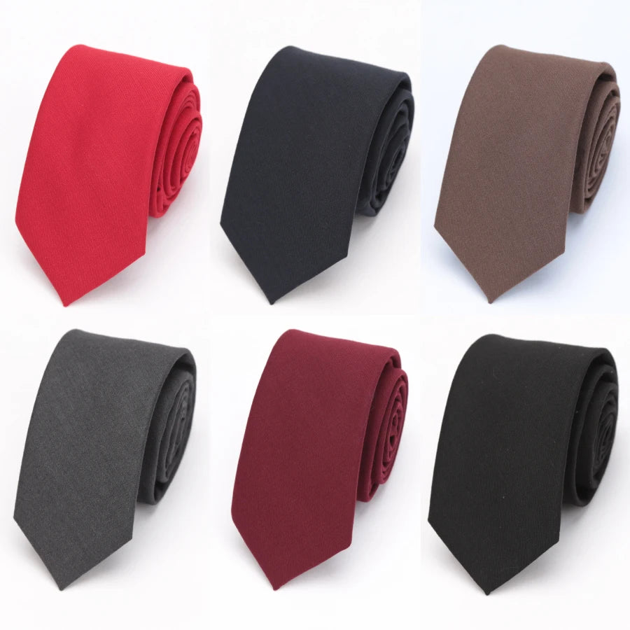 Cravatta Skinny Da Uomo In Lana Tinta Unita Rossa Slim 6 Cm Per Abito Da Sposa Business Party