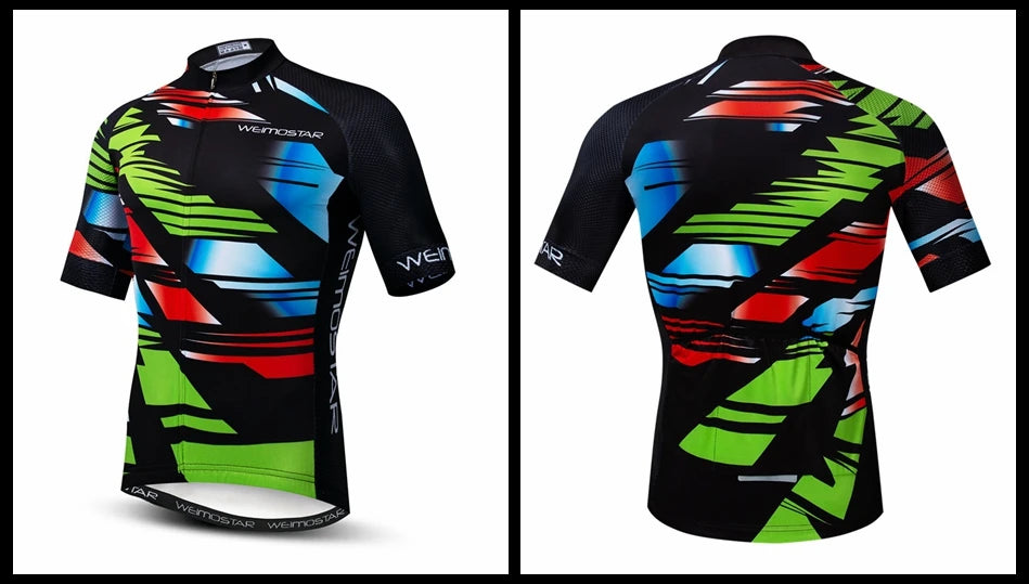 Weimostar Top Verde Maglia da Ciclismo Uomo con Design Divertente Cookie Traspirante Tasche