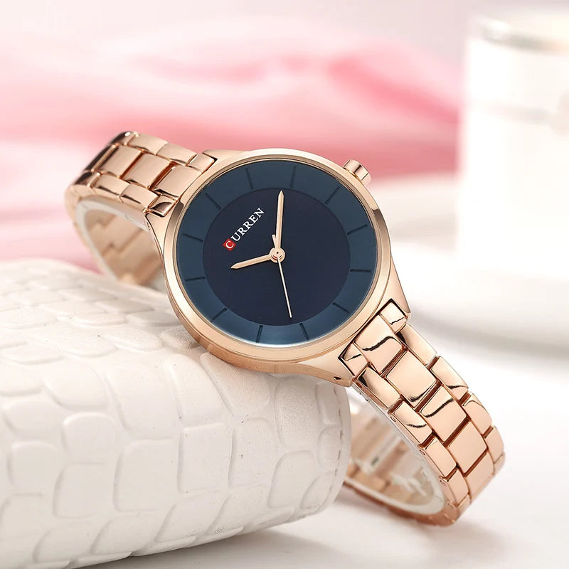 Curren Orologio Da Polso Donna Lusso Quarzo 34mm Impermeabile Braccialetto Fashion Design Ginevra Elegante