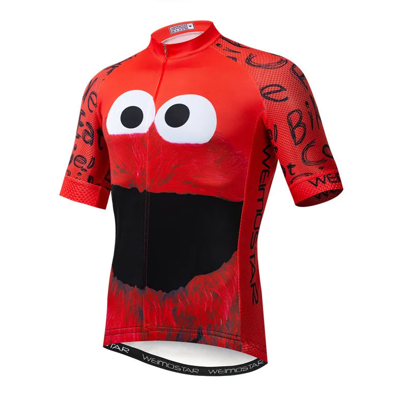 Weimostar Top Verde Maglia da Ciclismo Uomo con Design Divertente Cookie Traspirante Tasche